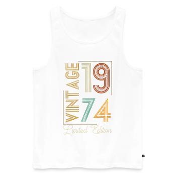 Vintage 1974 Limited Edition Aged to Perfection - Men's Premium Organic Tank Top - white - Front - Michal (187cm)