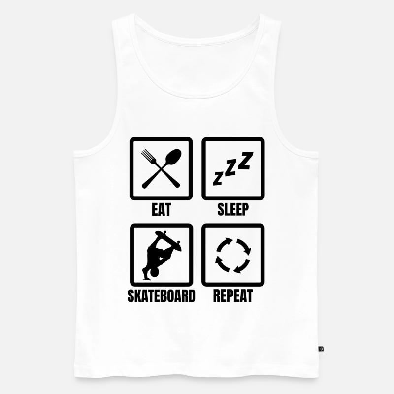 Skateboarding Routine - Männer Premium Bio Tank Top - Weiß