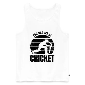 Du hattest mich bei Cricket - Männer Premium Bio Tank Top - Weiß - Vorne - AI Model Male 178 light (178cm)