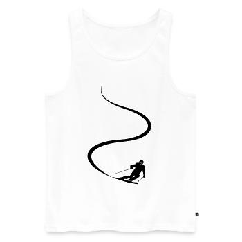 Piste de ski, Après-ski, Sports d’hiver, Vacances au ski - Débardeur bio Premium Homme - blanc - Devant - Michal (187cm)