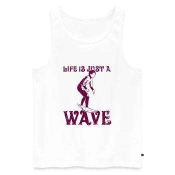 Life is just a wave - Men's Premium Organic Tank Top - white - Front - Michal (187cm)