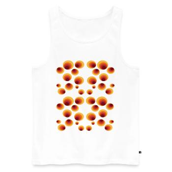 50er 60er Retro Kreis Stilmuster - Männer Premium Bio Tank Top - Weiß - Vorne - AI Model Male 178 light (178cm)