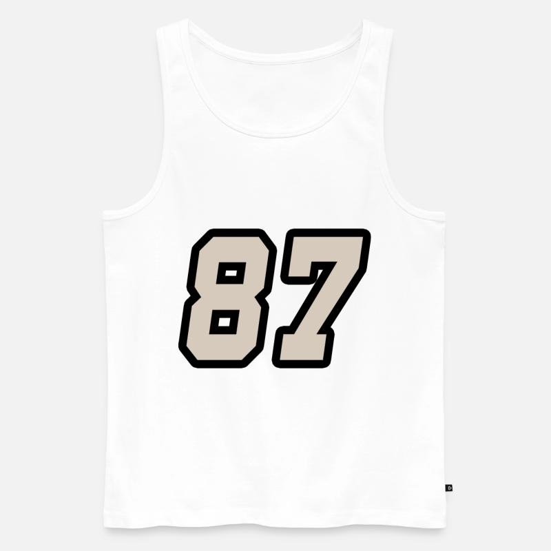 Nummer siebenundachtzig 87 - Männer Premium Bio Tank Top - Weiß