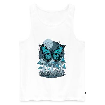 Fairycore Mystischer Schmetterling Zauberwald Pilz - Männer Premium Bio Tank Top - Weiß - Vorne - AI Model Male 178 light (178cm)