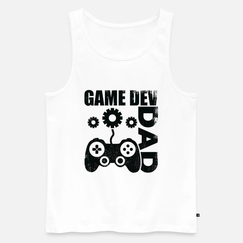 Game Dev Vater - Männer Premium Bio Tank Top - Weiß