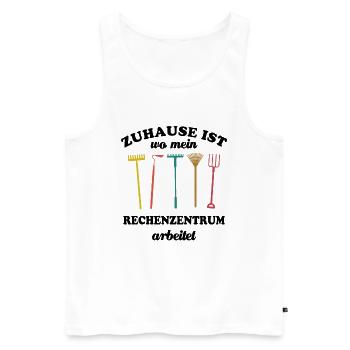 Zuhause ist wo mein Rechenzentrum arbeitet, Garten - Männer Premium Bio Tank Top - Weiß - Vorne - Michal (187cm)