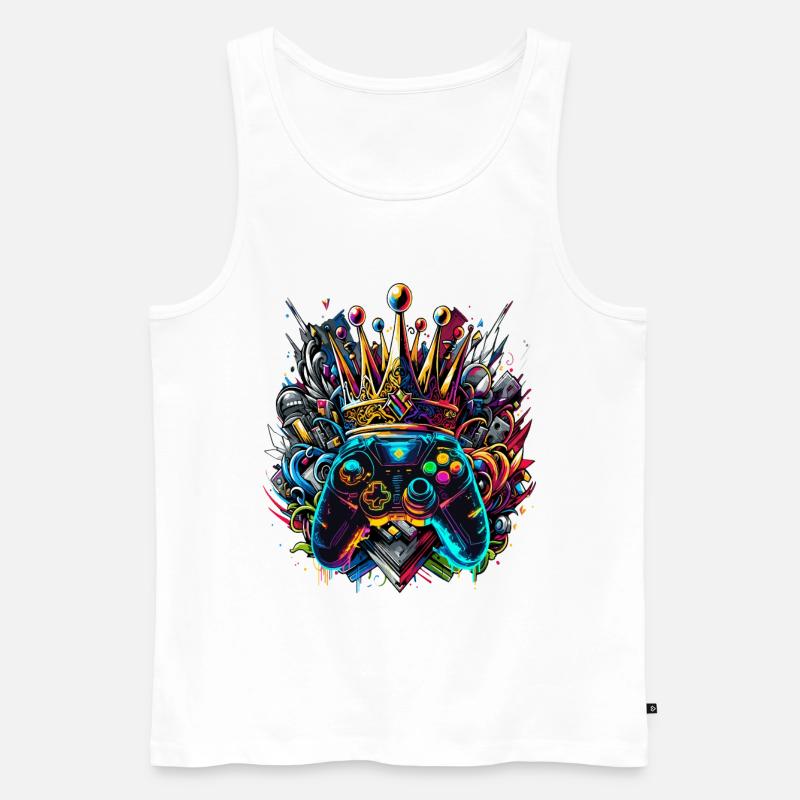 Königlicher Graffiti Gaming Controller - Männer Premium Bio Tank Top - Weiß