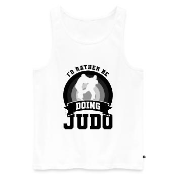 Je préfère faire du judo - Débardeur bio Premium Homme - blanc - Devant - Michal (187cm)