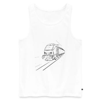 Zug Skizze - Männer Premium Bio Tank Top - Weiß - Vorne - Michal (187cm)