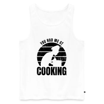 Cooking Saying - Men's Premium Organic Tank Top - white - Front - AI Model Male 178 light (178cm)