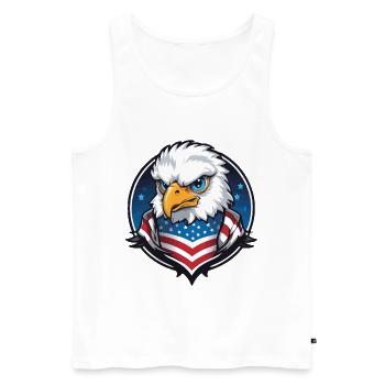 USA Aviator Eagle en cercle - Débardeur bio Premium Homme - blanc - Devant - Michal (187cm)