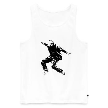 Graphismes de breakdance - Débardeur bio Premium Homme - blanc - Devant - AI Model Male 178 light (178cm)