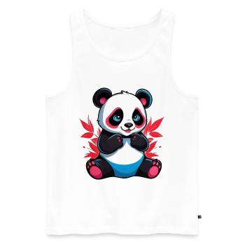 Panda Bear - Men's Premium Organic Tank Top - white - Front - Michal (187cm)
