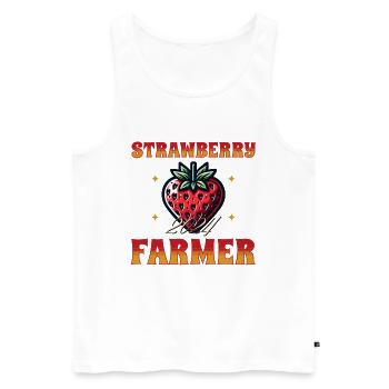 rote Erdbeere | Lustige rote Beere Sommerfrucht - Männer Premium Bio Tank Top - Weiß - Vorne - AI Model Male 178 light (178cm)
