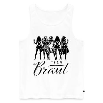 Team Braut Outfit JGA Junggesellenabschied Party - Männer Premium Bio Tank Top - Weiß - Vorne - Michal (187cm)