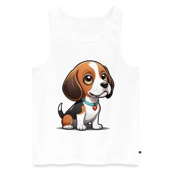 Beagle Heart Pup - Men's Premium Organic Tank Top - white - Front - AI Model Male 178 light (178cm)