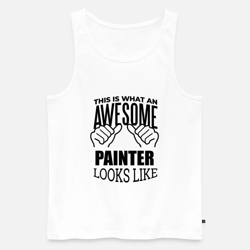 Maler - Männer Premium Bio Tank Top - Weiß
