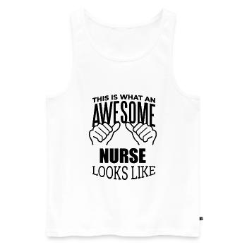 Krankenschwester - Männer Premium Bio Tank Top - Weiß - Vorne - AI Model Male 178 light (178cm)