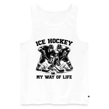 Hockey sur glace Statement Fan Outfit Maillot Maillot - Débardeur bio Premium Homme - blanc - Devant - AI Model Male 178 light (178cm)