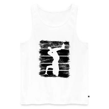 Croquis de breakdancer - Débardeur bio Premium Homme - blanc - Devant - AI Model Male 178 light (178cm)