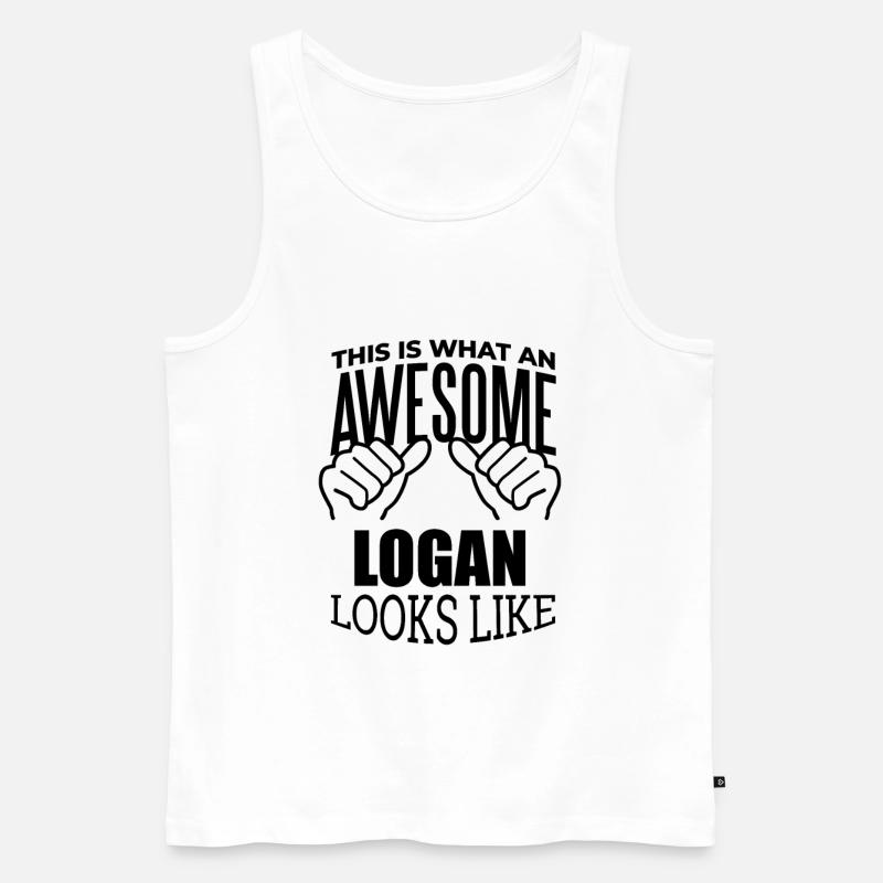 Logan - Männer Premium Bio Tank Top - Weiß
