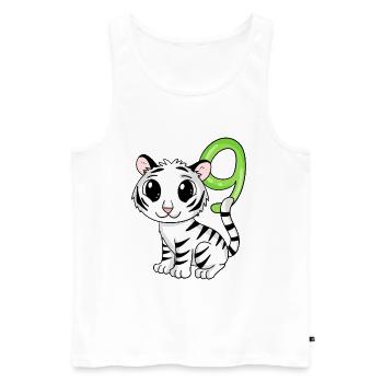 9. Geburtstag Motiv Tiger - 9 Jahre - Männer Premium Bio Tank Top - Weiß - Vorne - AI Model Male 178 light (178cm)