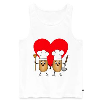 Potato Cooks Cook Cooks Potatoes - Men's Premium Organic Tank Top - white - Front - Michal (187cm)