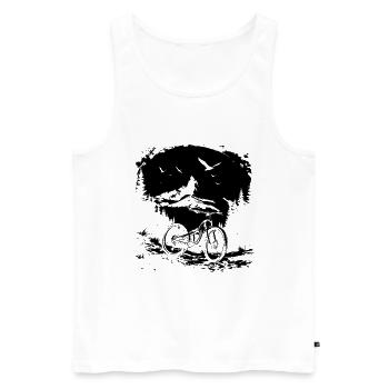 Mountain Biking Sketch - Men's Premium Organic Tank Top - white - Front - Michal (187cm)