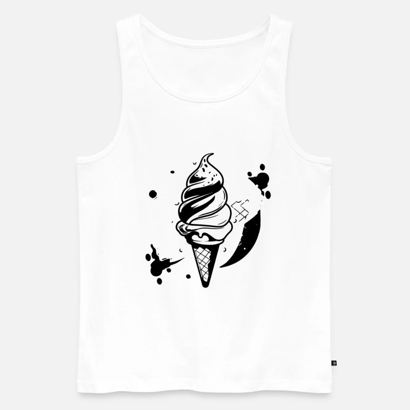 Eiscreme Grafik - Männer Premium Bio Tank Top - Weiß