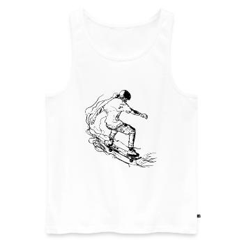 Skater Drawing - Men's Premium Organic Tank Top - white - Front - AI Model Male 178 light (178cm)