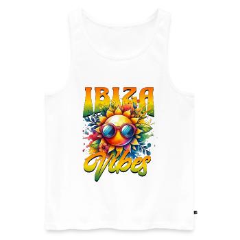 Ibiza Vibes  - Männer Premium Bio Tank Top - Weiß - Vorne - Michal (187cm)
