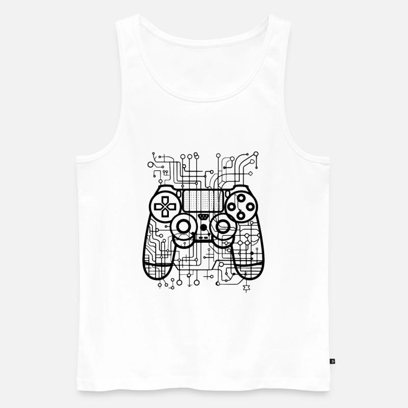 Spiel Controller - Männer Premium Bio Tank Top - Weiß