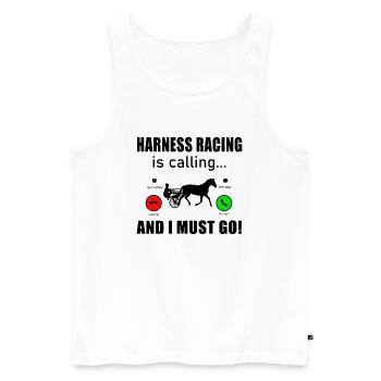 Trotting Racing Horse Trotting Racing IS-CALLING Horses - Men's Premium Organic Tank Top - white - Front - Michal (187cm)
