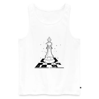 Chess Pieces Drawing - Men's Premium Organic Tank Top - white - Front - AI Model Male 178 light (178cm)