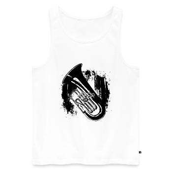 Dessin de tuba - Débardeur bio Premium Homme - blanc - Devant - Michal (187cm)