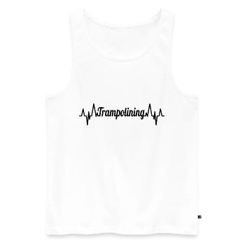 Trampolinspringen EKG Herzlinie - Männer Premium Bio Tank Top - Weiß - Vorne - Michal (187cm)