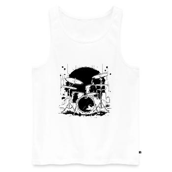 Schlagzeug Grafik - Männer Premium Bio Tank Top - Weiß - Vorne - Michal (187cm)