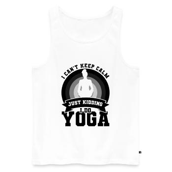 Je fais du yoga - Débardeur bio Premium Homme - blanc - Devant - Michal (187cm)