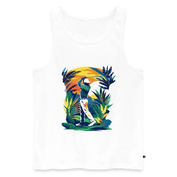 Golfer - Männer Premium Bio Tank Top - Weiß - Vorne - AI Model Male 178 light (178cm)