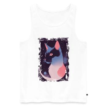 Mystische Katze - Männer Premium Bio Tank Top - Weiß - Vorne - AI Model Male 178 light (178cm)