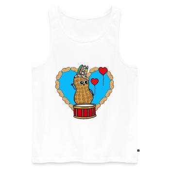 Peanut Hippie Chaman Batteur Coeur Enfants - Débardeur bio Premium Homme - blanc - Devant - Michal (187cm)