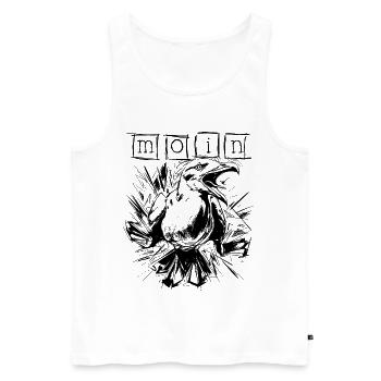 Skizzierte Moin Möwe - Männer Premium Bio Tank Top - Weiß - Vorne - Michal (187cm)