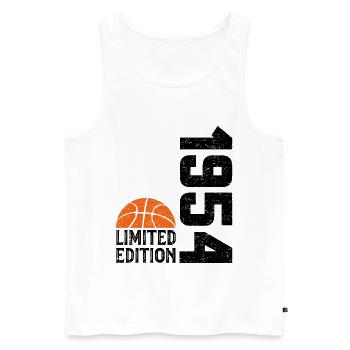 70e Anniversaire 1954 Édition Limitée Basketball - Débardeur bio Premium Homme - blanc - Devant - Michal (187cm)