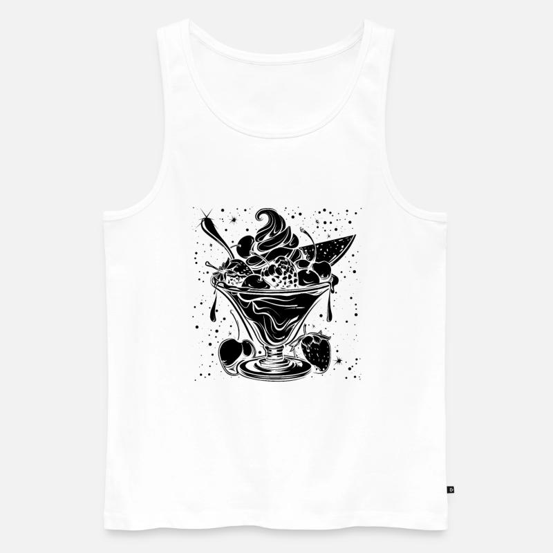Eiscreme Eisbecher - Männer Premium Bio Tank Top - Weiß