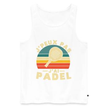 Ich kann kein Padel haben - Männer Premium Bio Tank Top - Weiß - Vorne - Michal (187cm)