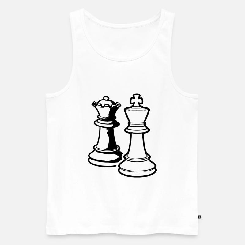 Schach Dame und König - Männer Premium Bio Tank Top - Weiß