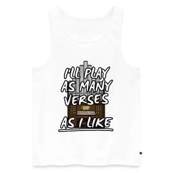 Church Organist Verses Musician Organ Funny - Men's Premium Organic Tank Top - white - Front - AI Model Male 178 light (178cm)