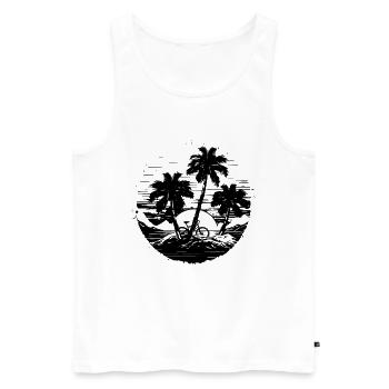 Mountain biking illustration - Men's Premium Organic Tank Top - white - Front - Michal (187cm)