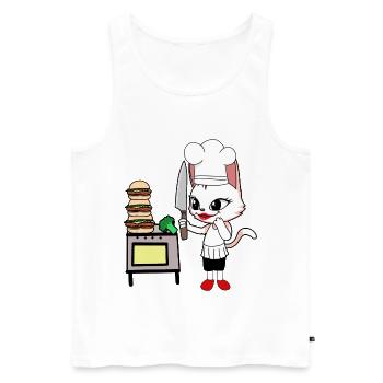 Cat Cook Cook Cooks Cats Hosts - Men's Premium Organic Tank Top - white - Front - Michal (187cm)