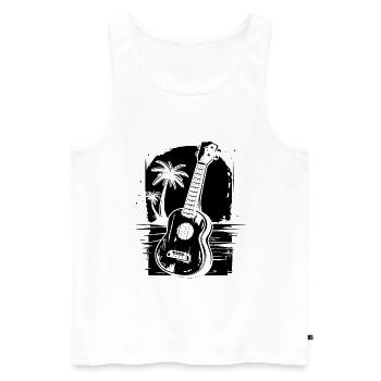 Ukulele Drawing - Men's Premium Organic Tank Top - white - Front - Michal (187cm)